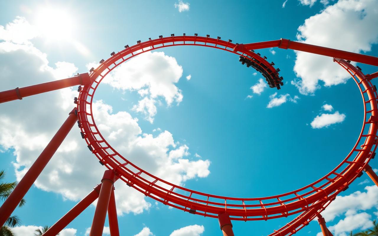 Montanha-russa em parque temático em Orlando