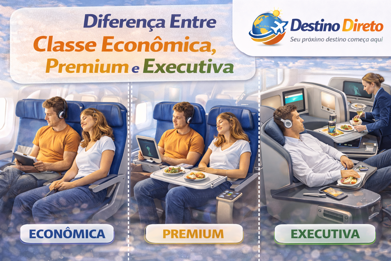 Diferença Entre Classe Econômica, Premium e Executiva